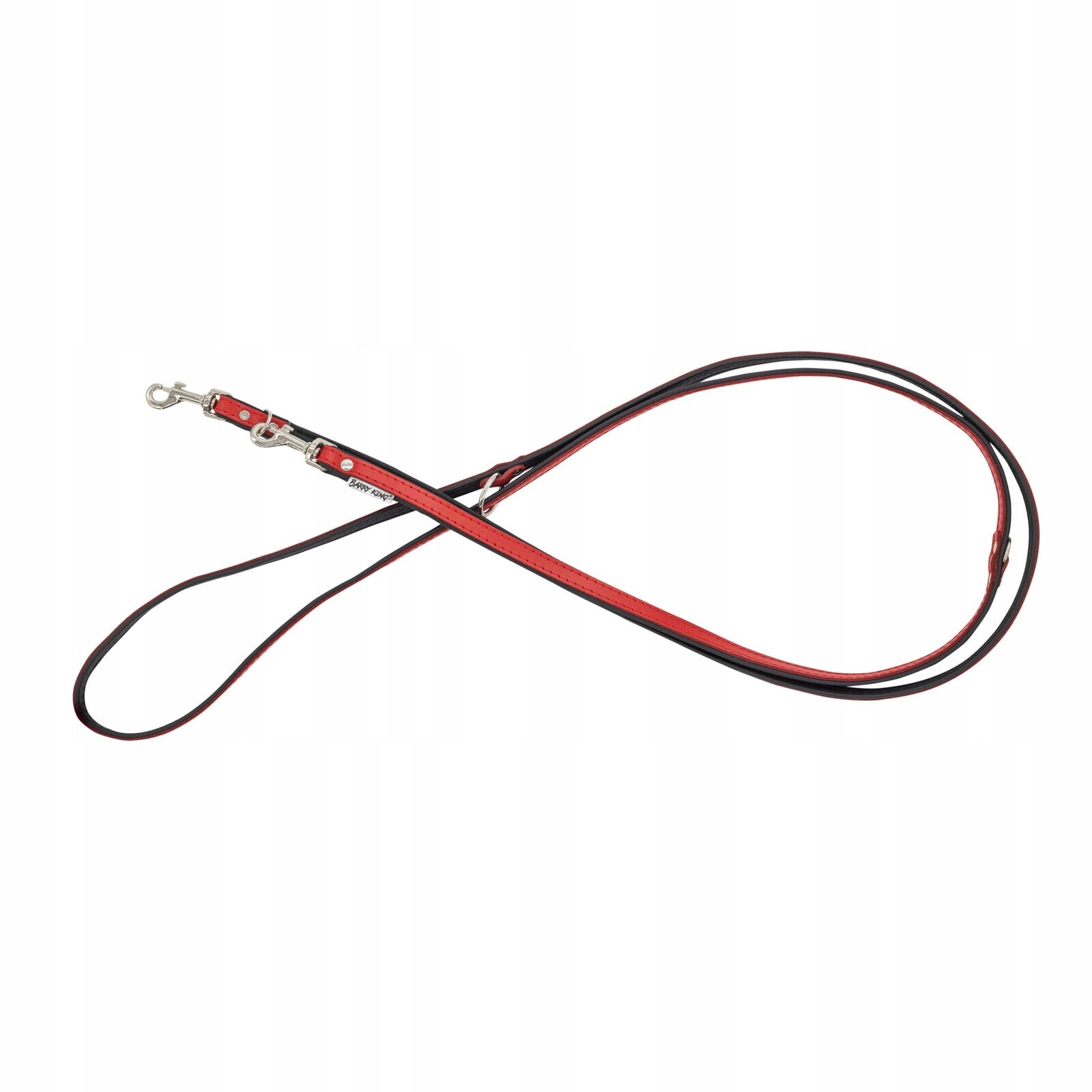 Vodítko nastavitelná kožená pro psa, červená/černá, Xs-s, 12 mm/200 cm