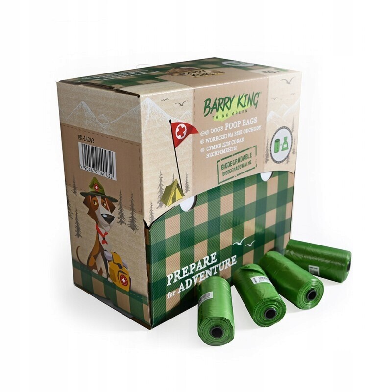 Sáčky na psí exkrementy, 50 rolí x 20 ks, zelené, biologicky rozložitelné