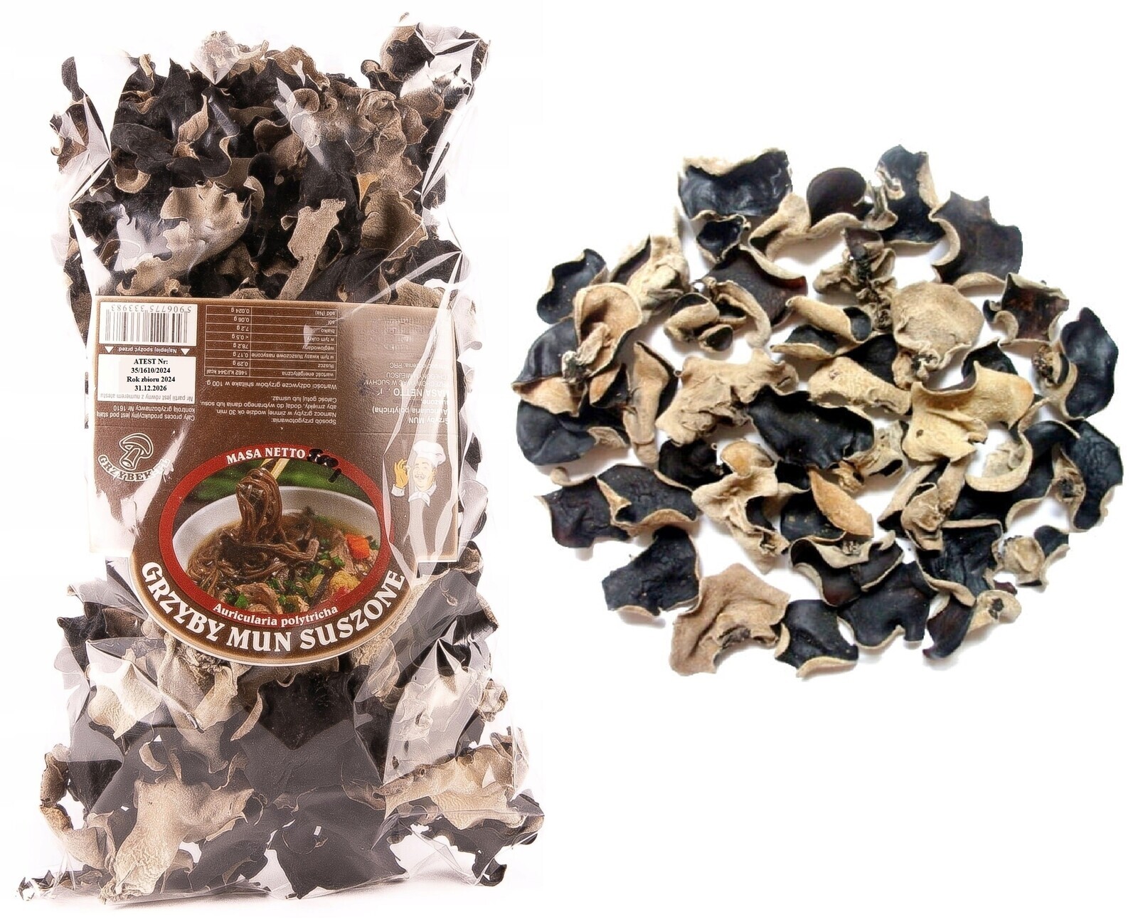 Houby Mun Celé 500g Nová Sbírka 2025 Atest sušené houby