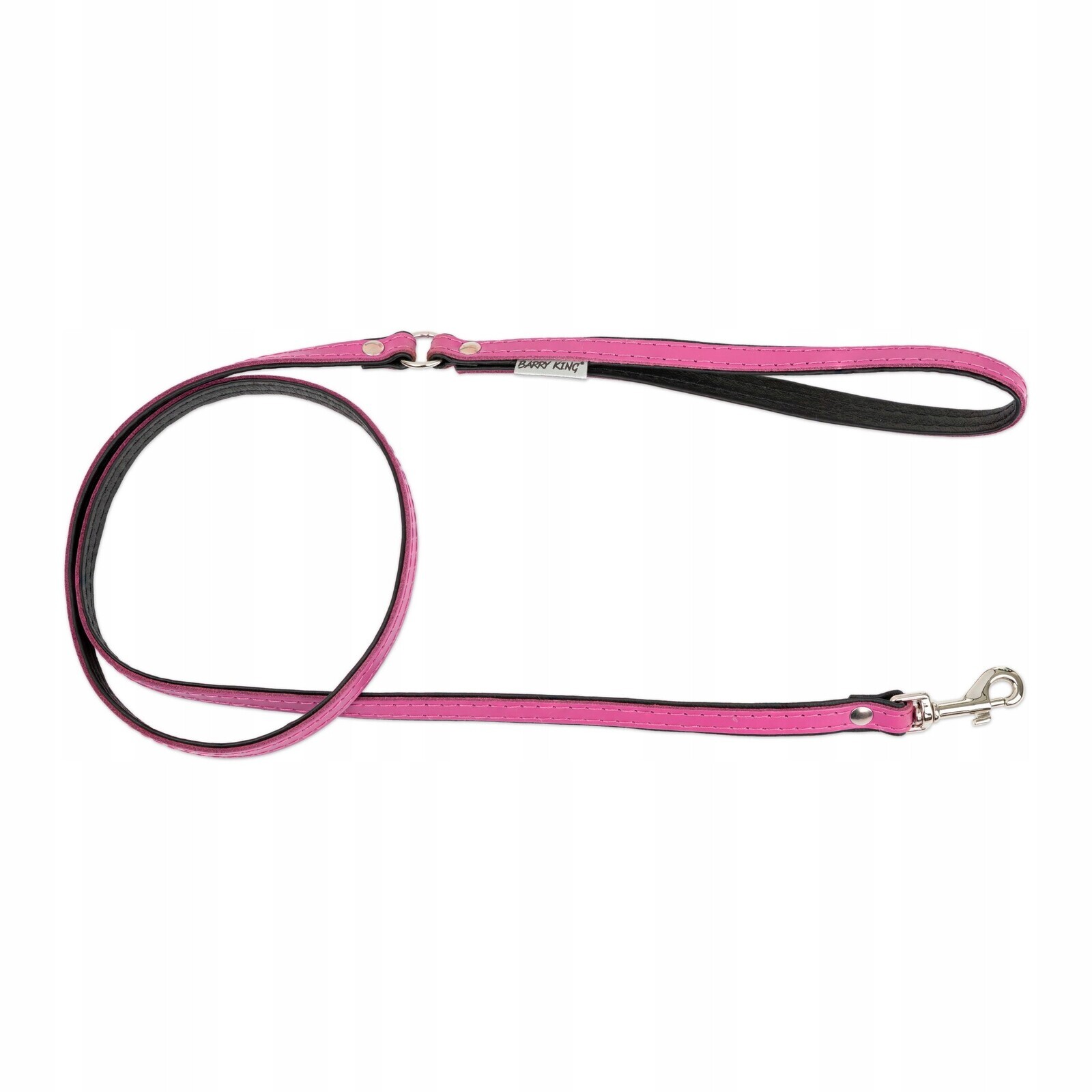 Vodítko pro psa, růžová/černá, M-L, 20 mm/120 cm