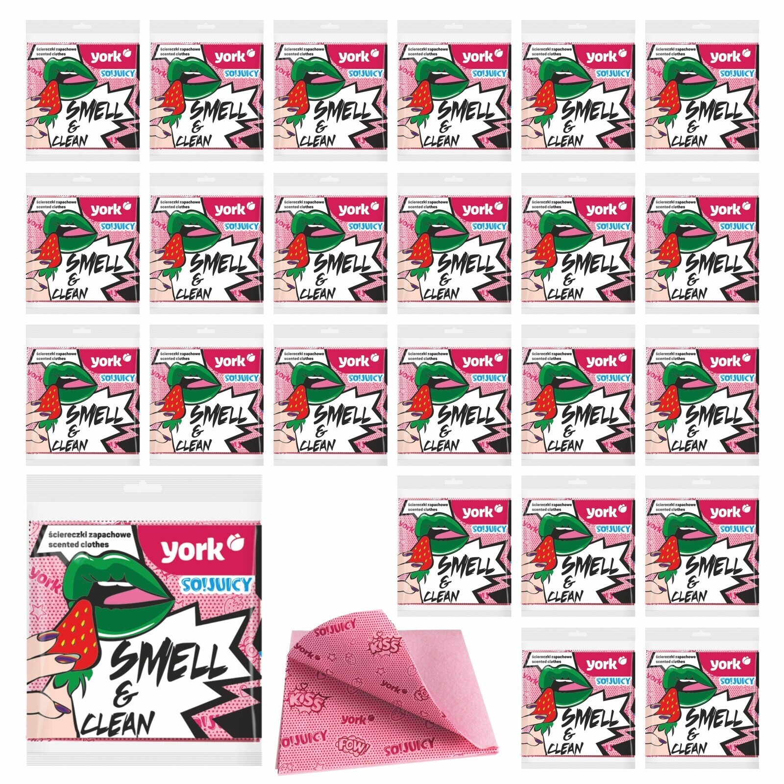 Utěrky s vůní jahoda 24 sad po 48 kusů York