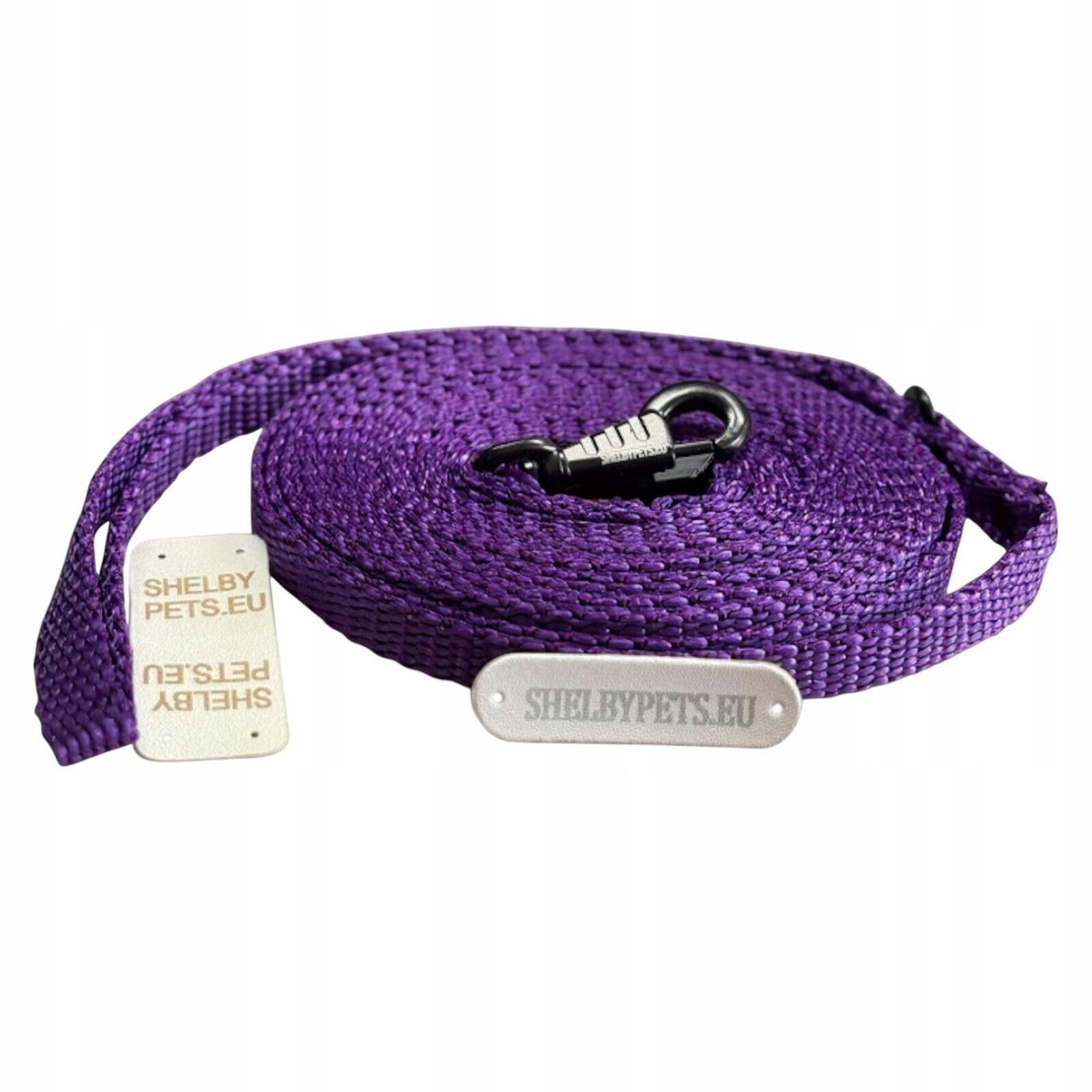 Vodítko pro malého psa 10M 10MM fialová, lehká, pevná, látková, ShelbyPets