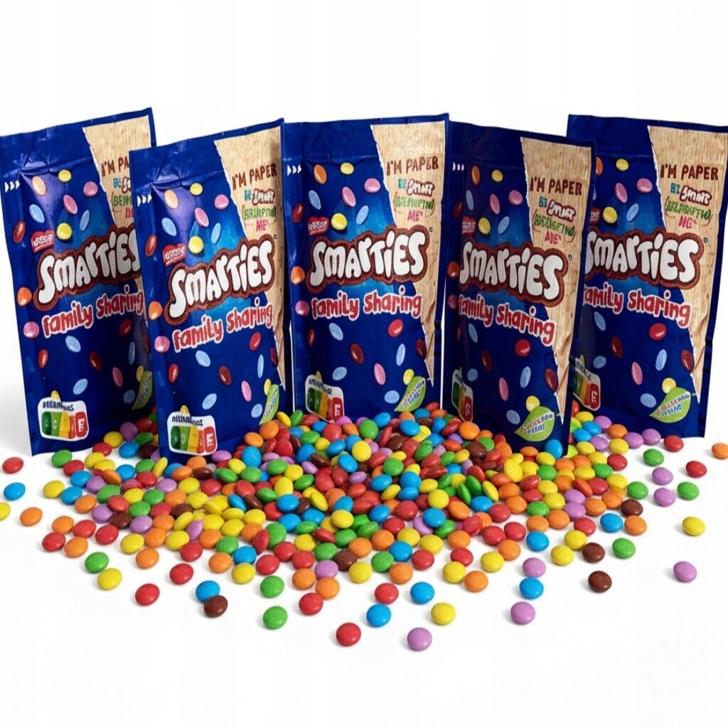 Smarties Family 15 mm 240 g Křupavé barevné dražé Big Pack 5ks