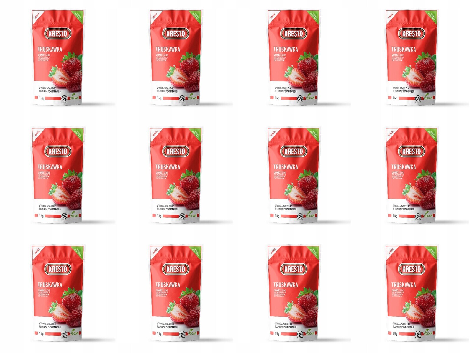 12x Kresto Jahoda jahody 15g Svačinka Svačina Bez Konzervantů