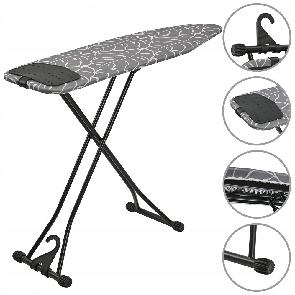 Žehlicí Prkno 110 x 33 CM Skládací S Podstavcem Na Žehličku Odolné