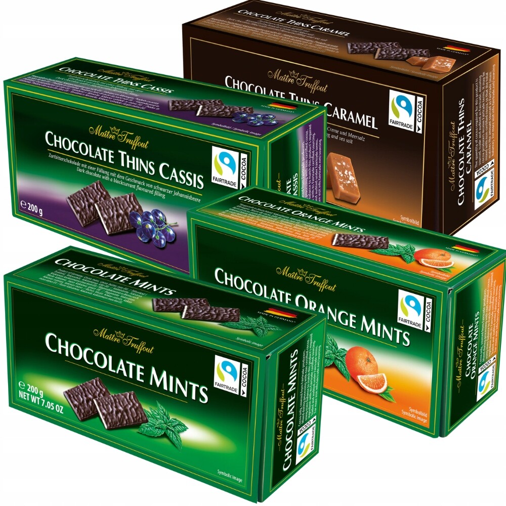 MaitreTruffout Směs Čokoládové Plátky 4 příchutě 4x200g