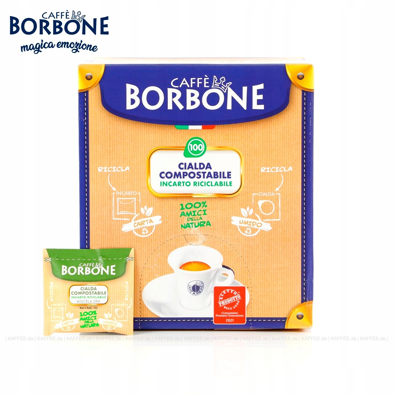 Káva v sáčcích Caffe Borbone 7,2 g 100 ks , bez kofeinu