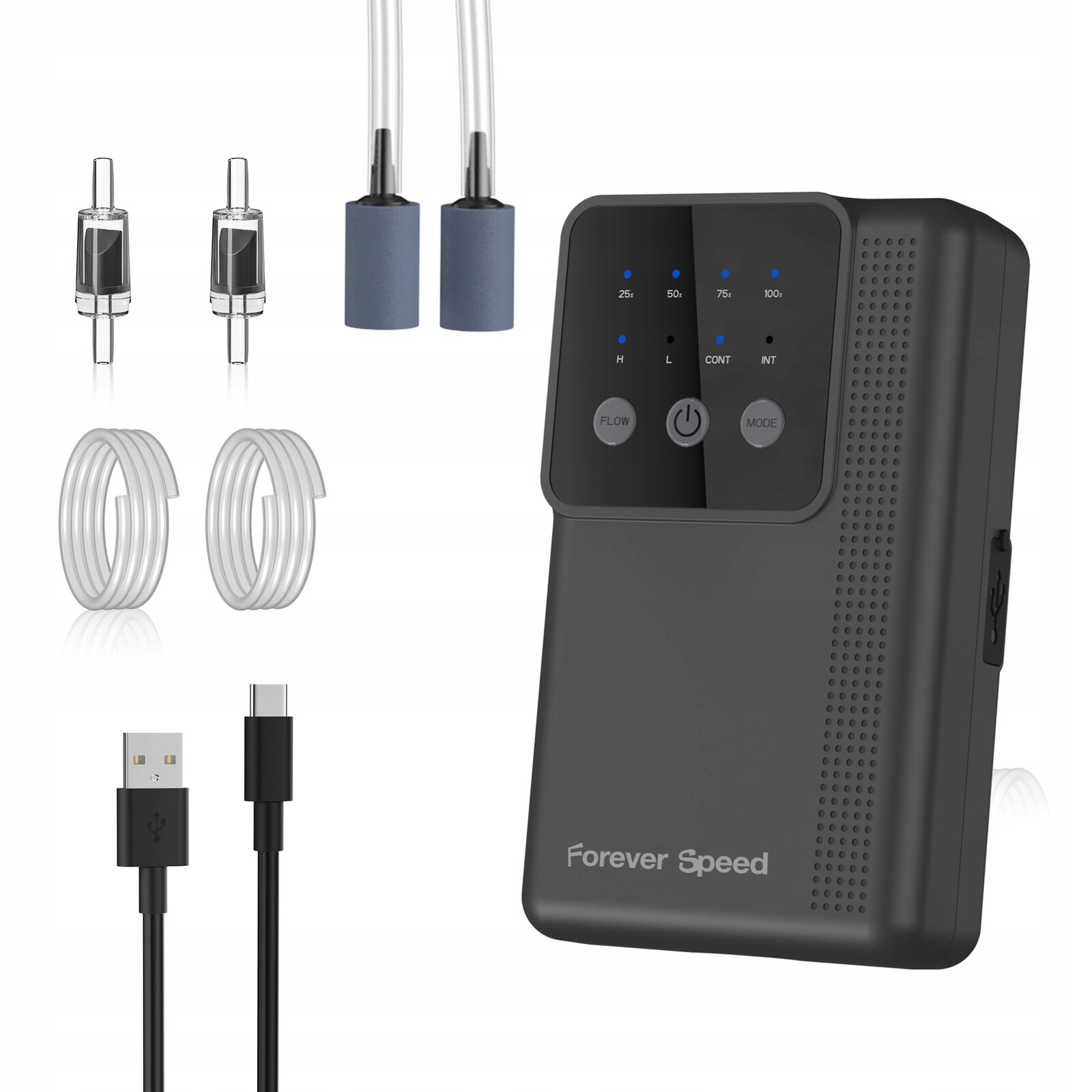 Přenosná Vzduchová Pumpa Do Akvária S Regulací Výkonu 4400 mAh 3 W