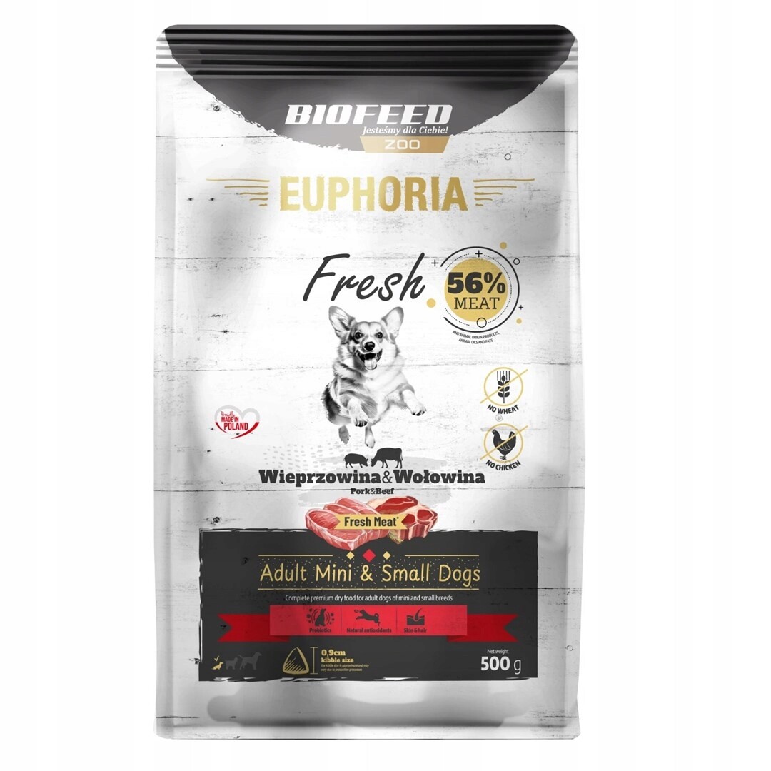 Biofeed Euphoria fresh meat adult vepřové/hovězí maso xs/s 0,5 kg