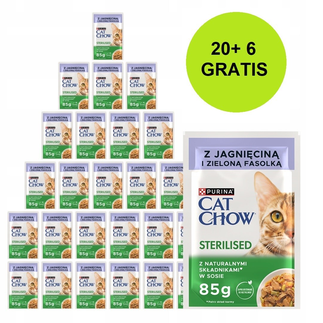 Purina Cat Chow Strls Jag&Fasola 20+6 sáčků 2,21 kg
