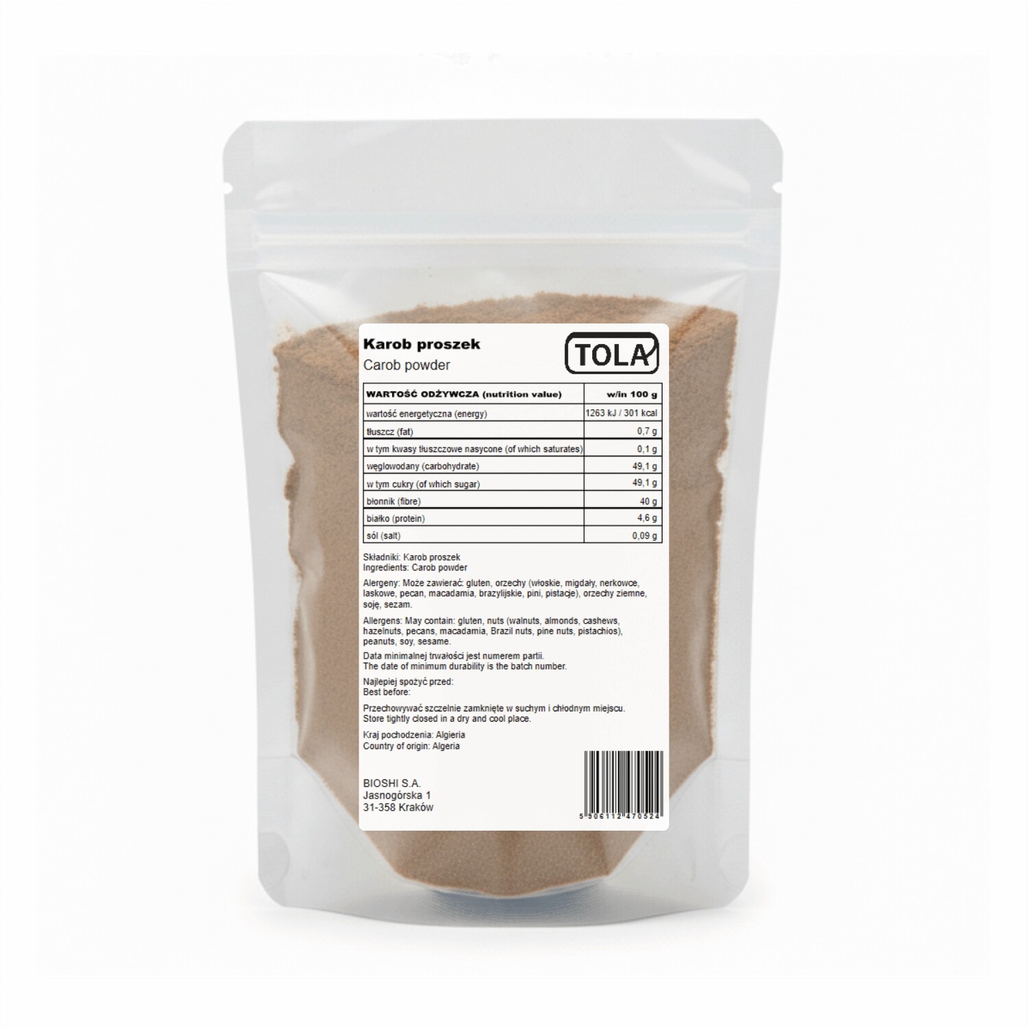 Karob prášek 5 kg – přírodní superpotravina, vysoká kvalita Tola