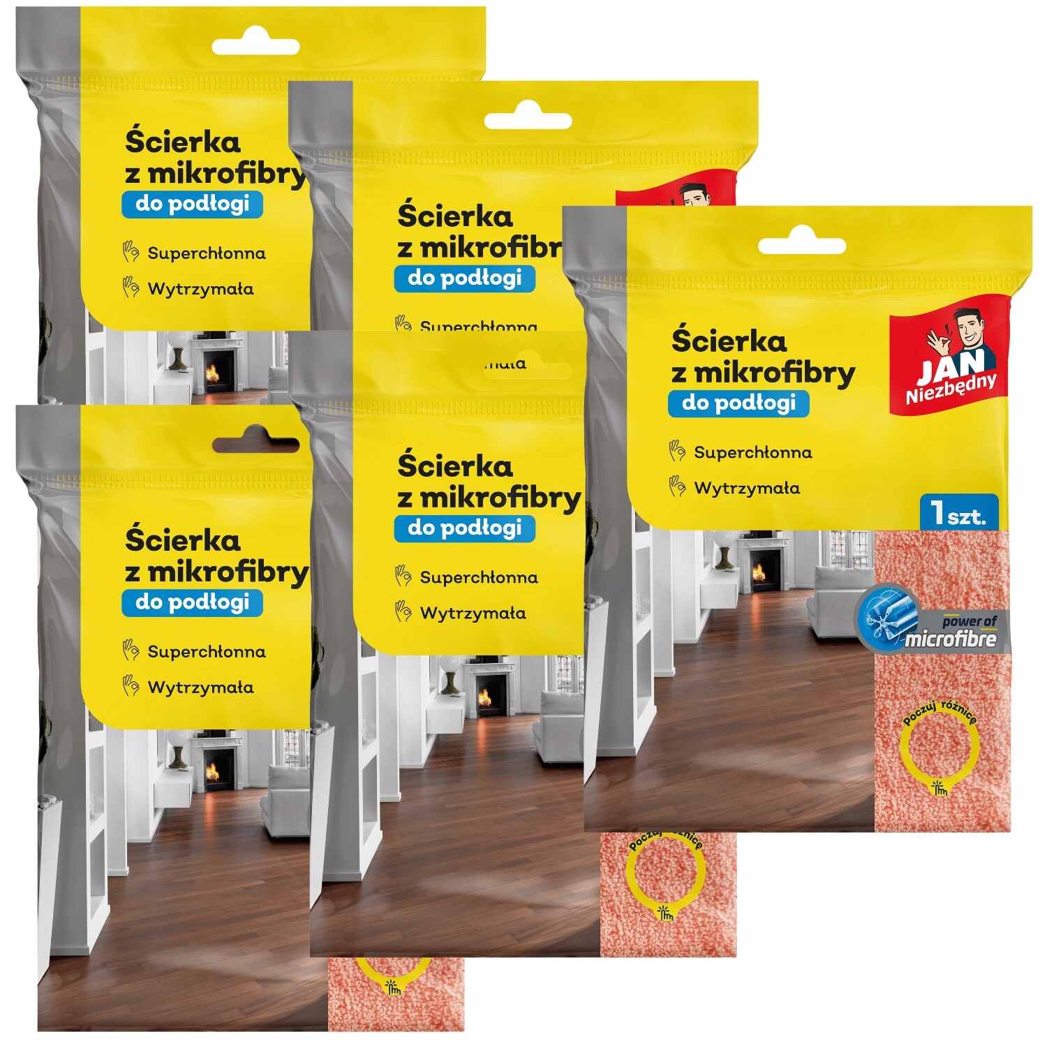Utěrka Na Podlahu Z Mikrovlákna 5 Ks Jan Niezbędny Pro Suché I Mokré Mytí