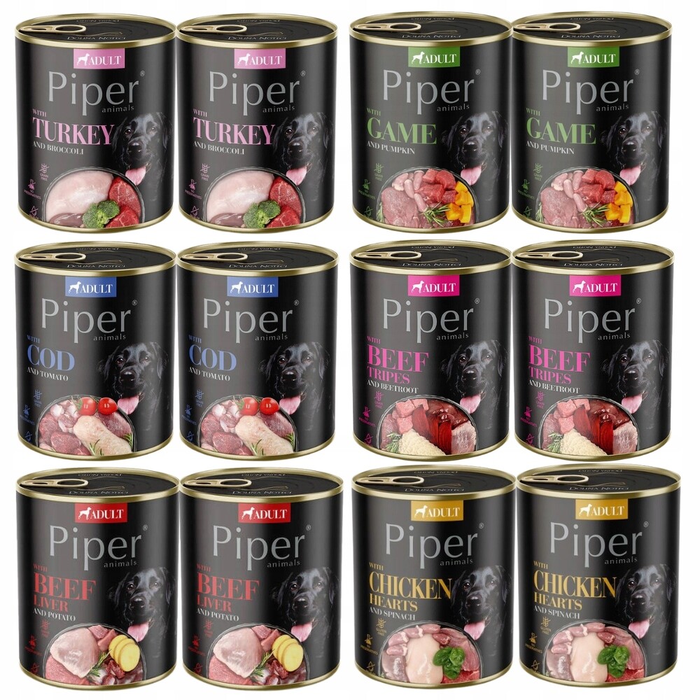 Dolina Noteci Piper vlhké krmivo Mix chutí 12x800 g