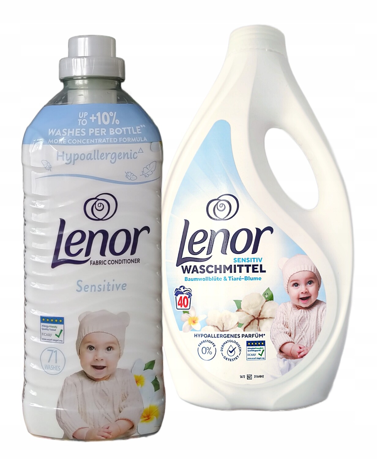 Lenor Sensitiv sada gel na praní, antialergenní, 40 pr, tekutina/oplach 71 p