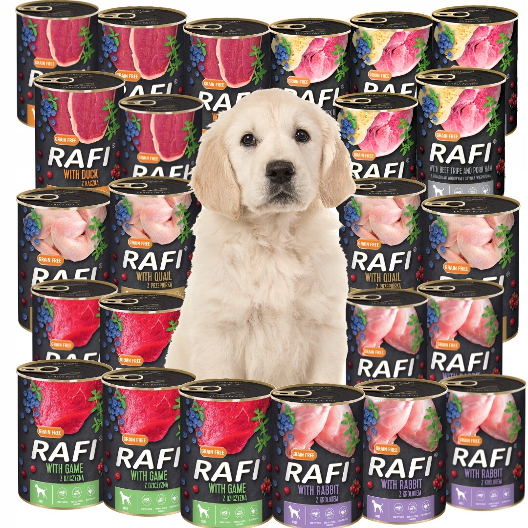 Rafi Vlhké krmivo MIX 5 příchutí Dolina Noteci 400 g x 24