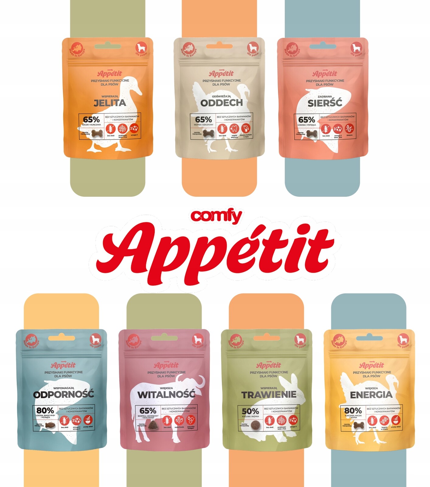 Comfy mix chutí Funkční Pamlsek pro psy 7x70g