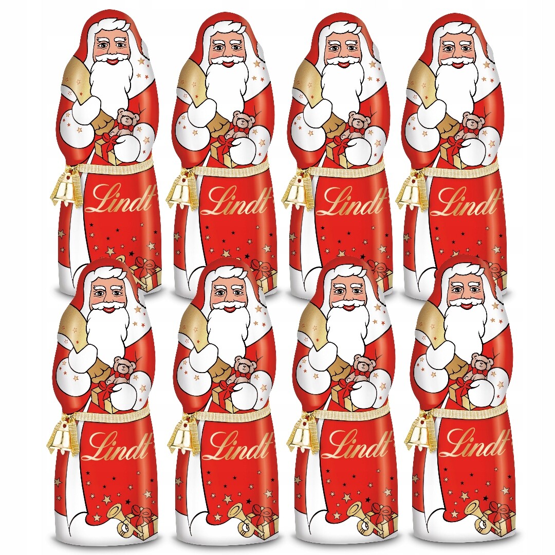 Vánoční Dárek 8x Lindt čokoláda Santa Claus mléčná čokoláda