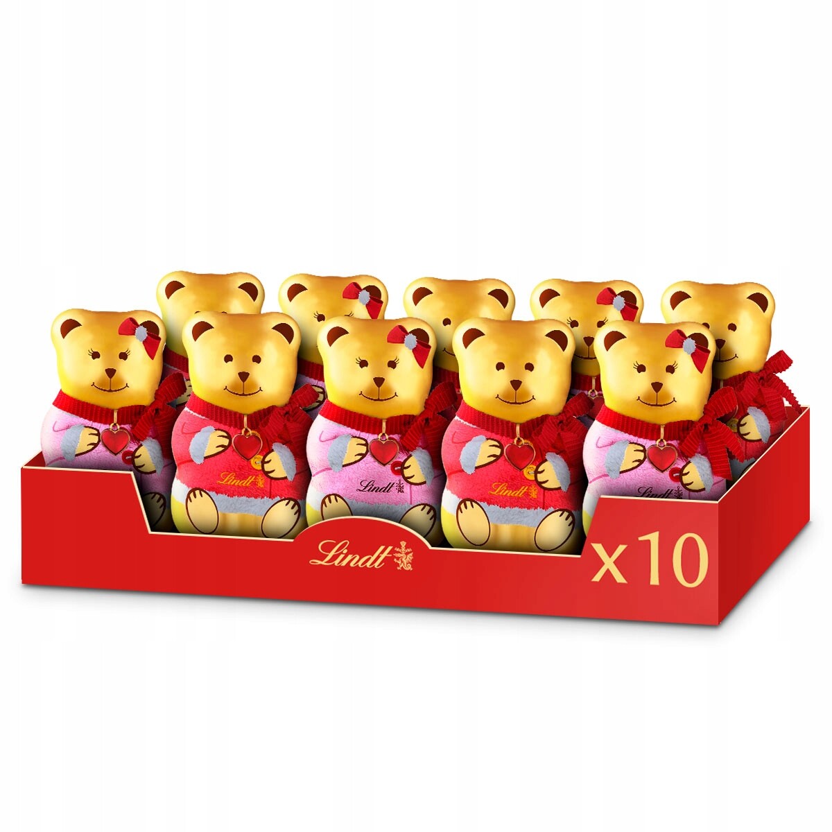 Lindt Medvídek Teddy Boy&Girl z mléčné čokolády čokoládový medvídek 10x100 g