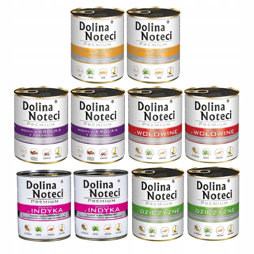 Dolina Noteci Premium Vlhké krmivo pro psy MIX bez ryb 10x800g