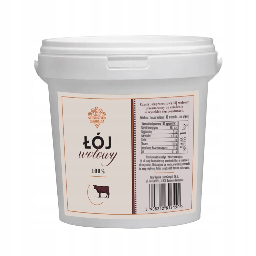 Hovězí lůj 1 kg (celkem 5 kg) hovězí tuk Schronisko Bukowina