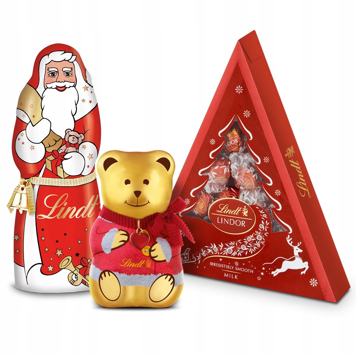 Vánoční sada Medvídek Teddy Boy, Pralinky Lindor, mléčný vánoční stromek, Mikuláš