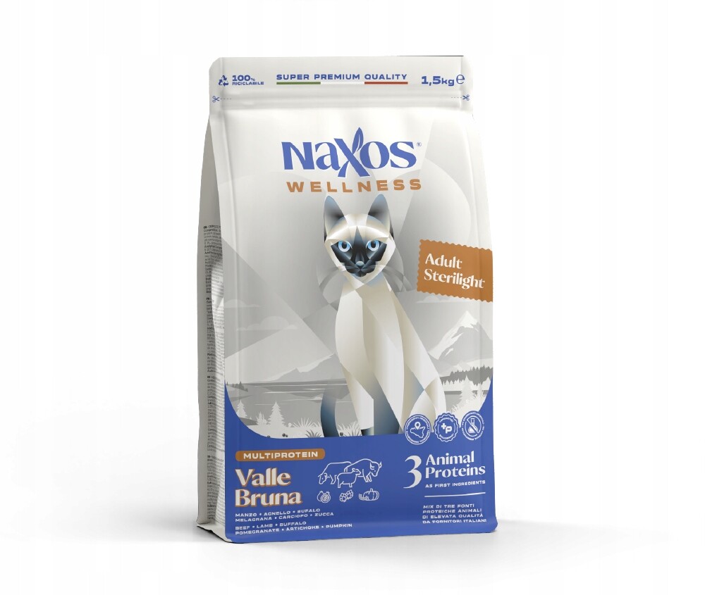 Naxos Cat Sterilized pro sterilizované kočky na bázi hovězího, buvolského a