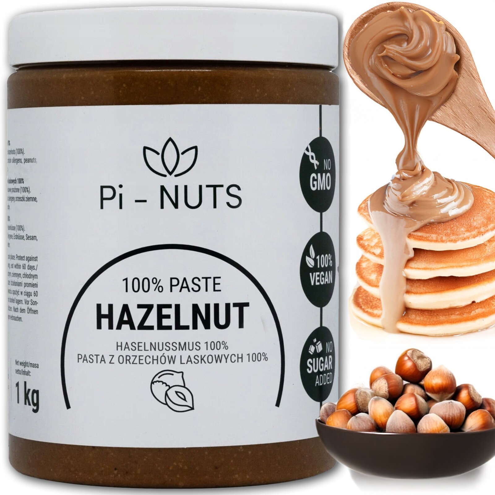 Dobré Máslo z lískových oříšků Ořechová Pasta 1kg lískový ořech 100%