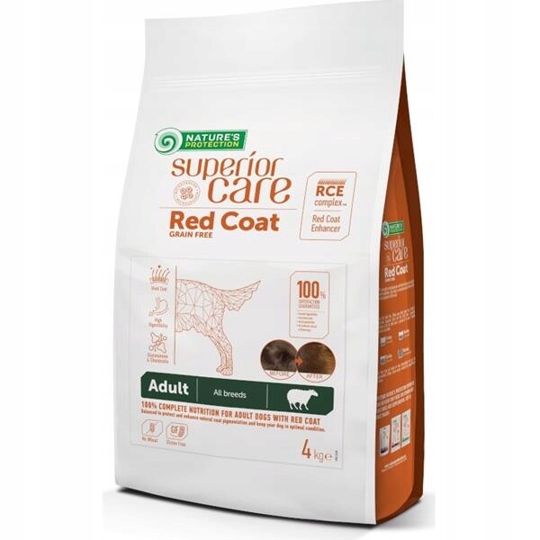 Nature's Protection Superior Care Dog Dry Red Coat Adult Gf Lamb 4 kg