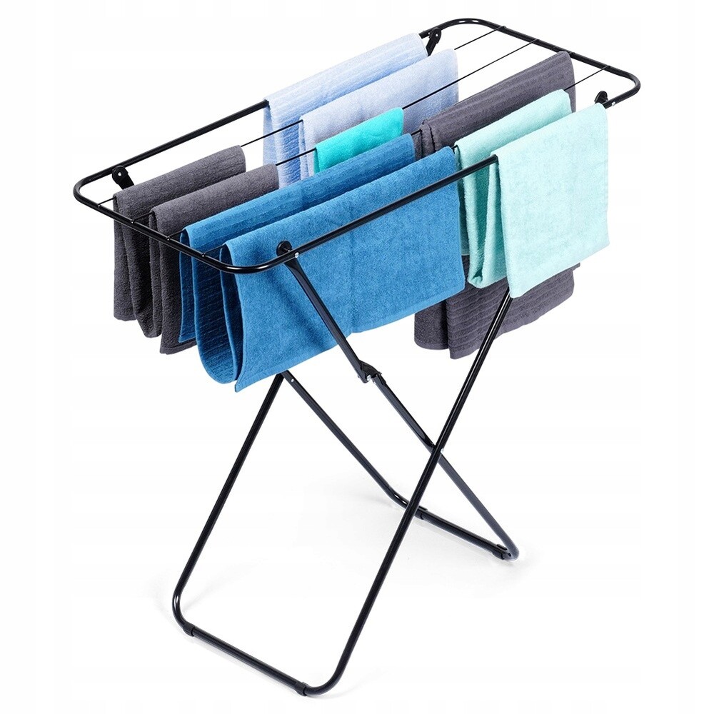 Sušák Na Prádlo Kovová, Černá, Skládací, Stojící Na Balkonovou Vanu