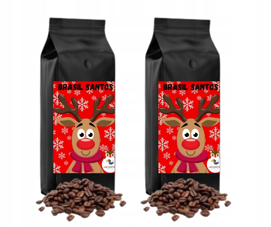 Káva zrnková Brasil Santos 2x 1 kg Vánoční