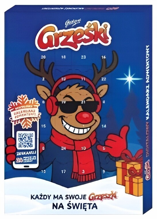 Grześki adventní kalendář Mléčné čokoládky s krémem a křupkami 192 g