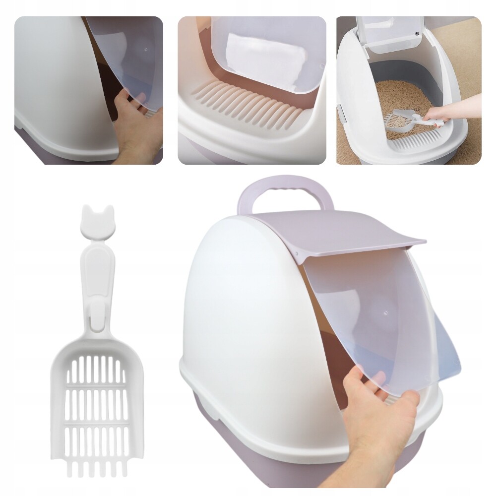 Kočičí Toaleta XXL Uzavřená Pro Kočky S Klopkou, Odolná Nabídka Stelivo