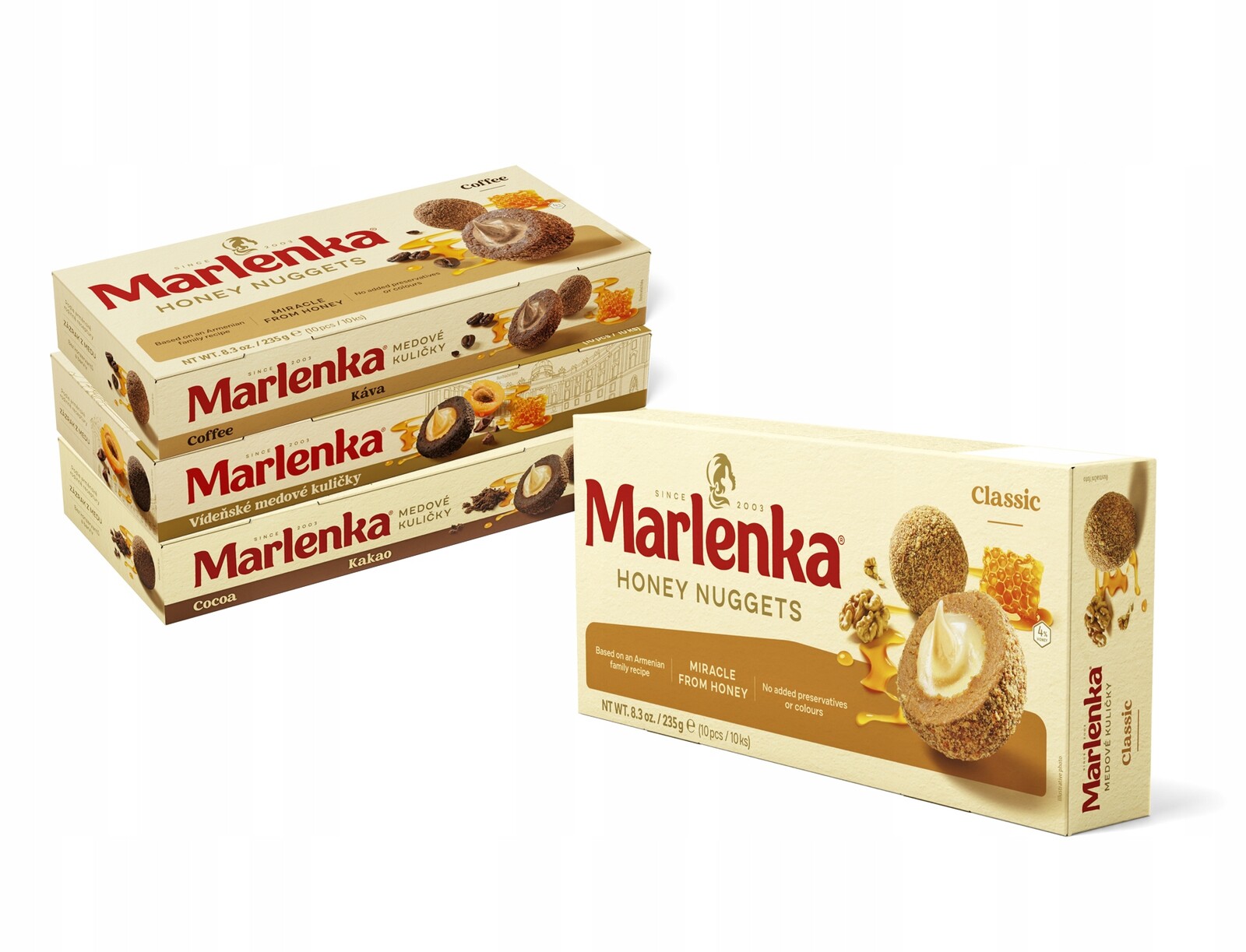 Marlenka Akce 3+1 Medové kuličky mix 4 x 235 g