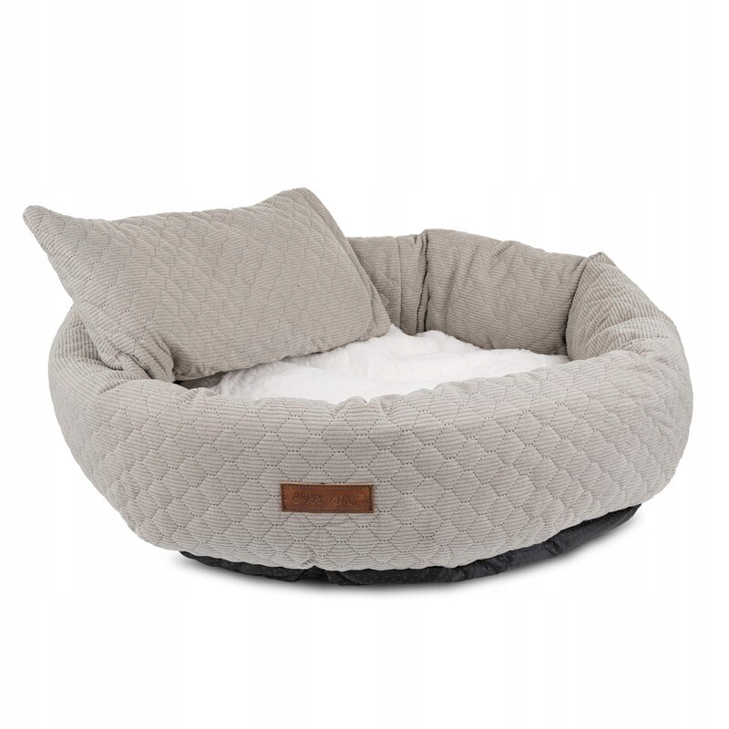 Pelíšek pro psa, světle šedý, 58.5*58.5*15 cm, se zámkem