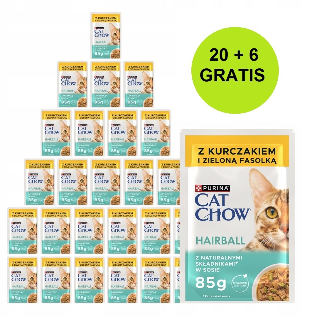 Purina Cat Chow Kuře&Fasola 20+6 sáčků 2,21 kg