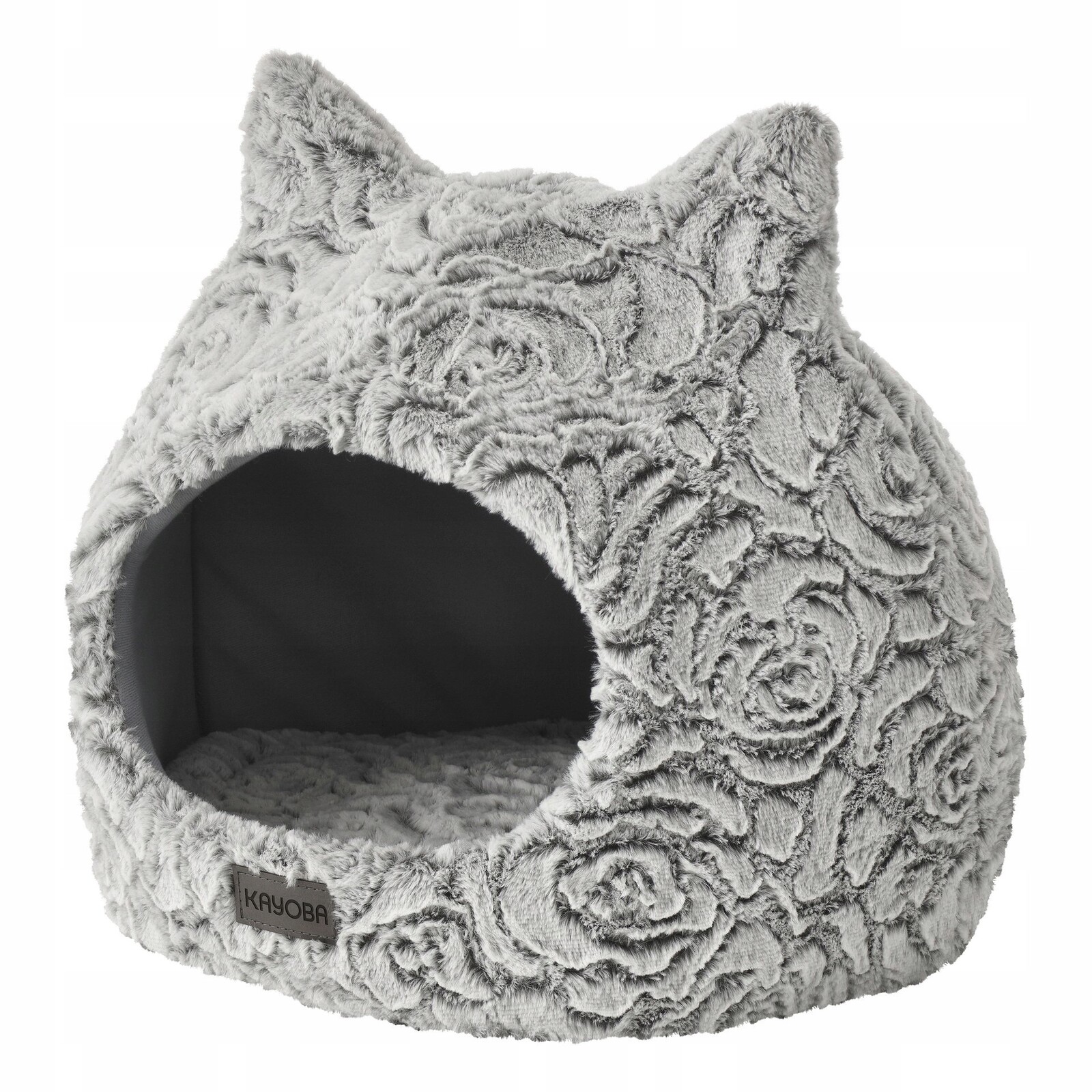 Kulatý Pelíšek igloo pro kočky Měkký a teplý s ušima 42 x Ø43 cm