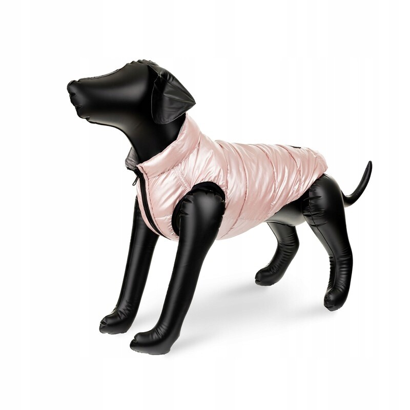 Bunda pro psa, serbrno-růžová, oboustranná, velikost M, 40