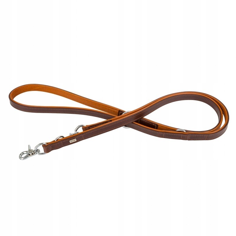 Kožená Vodítko na krk, 20 mm 200 cm, světle hnědá