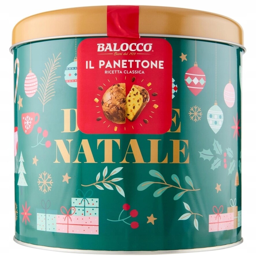 Vánoční Bábovka Panettone v plechovce Dolce Natale 750 g Balocco