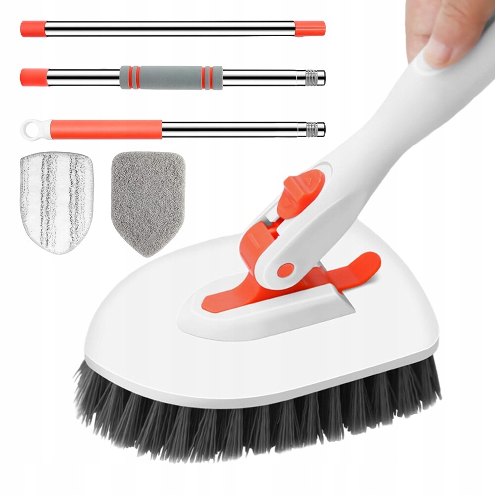 3V1 Teleskopický Kartáč Na Čištění Koupelny Na Dlaždičky Se 3 Hlavicemi