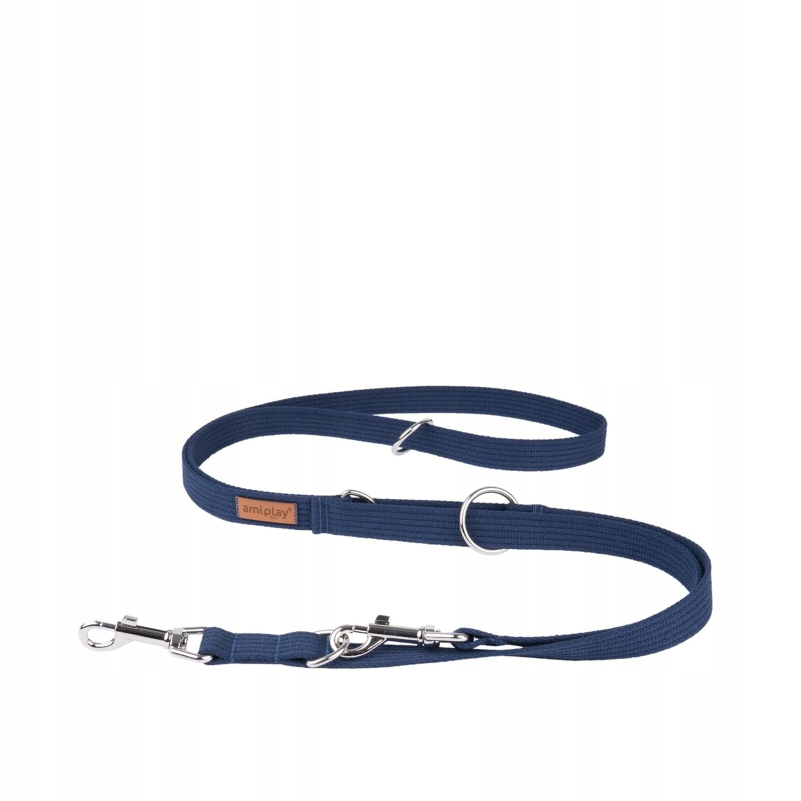 Amiplay Cotton nastavitelné Vodítko pro psy 6v1 L tmavě modré bavlna 200x2,5cm