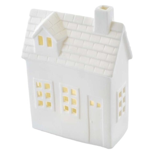 LED keramický domeček 18cm EMOS DCLW37 vnitřní použití teplá bílá 1xCR2032 časovač