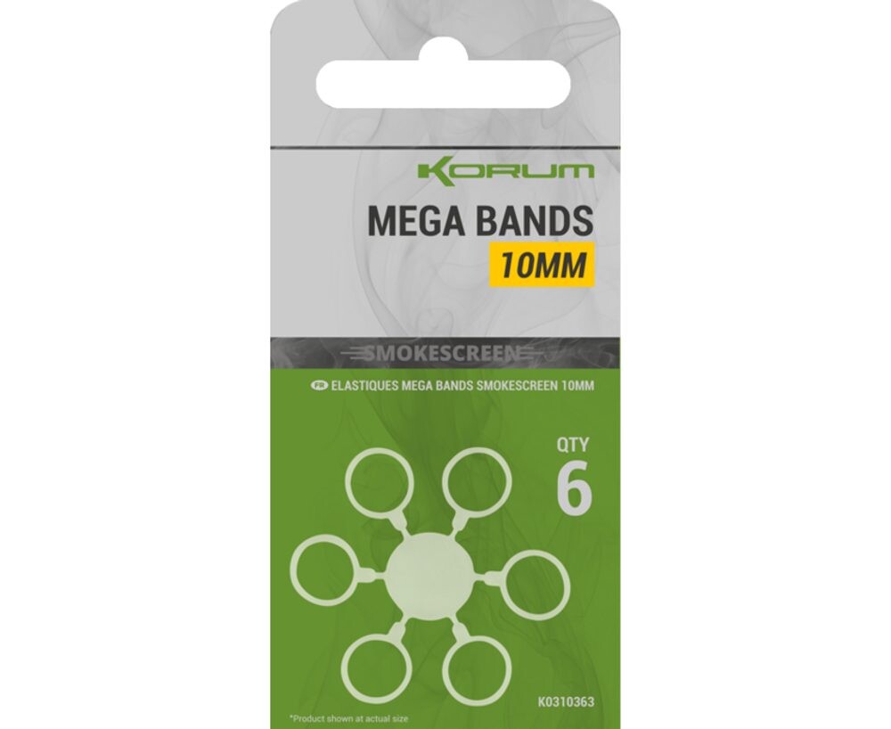 Korum Elastické kroužky Smokescreen Mega Bands - 10mm 6ks