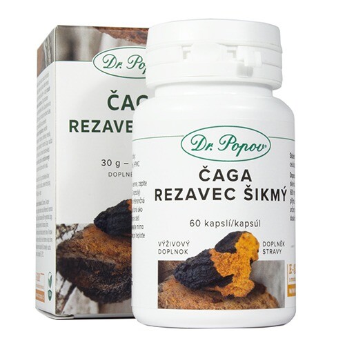 Čaga-Rezavec šikmý , 60 kapslí Dr. Popov