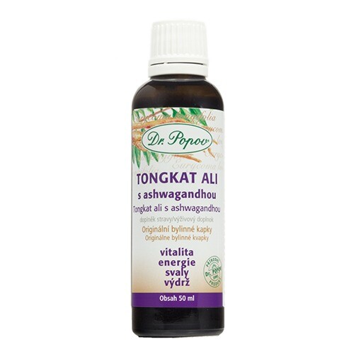 Tongkat Ali s Ashwagandhou, originální bylinné kapky, 50 ml Dr. Popov