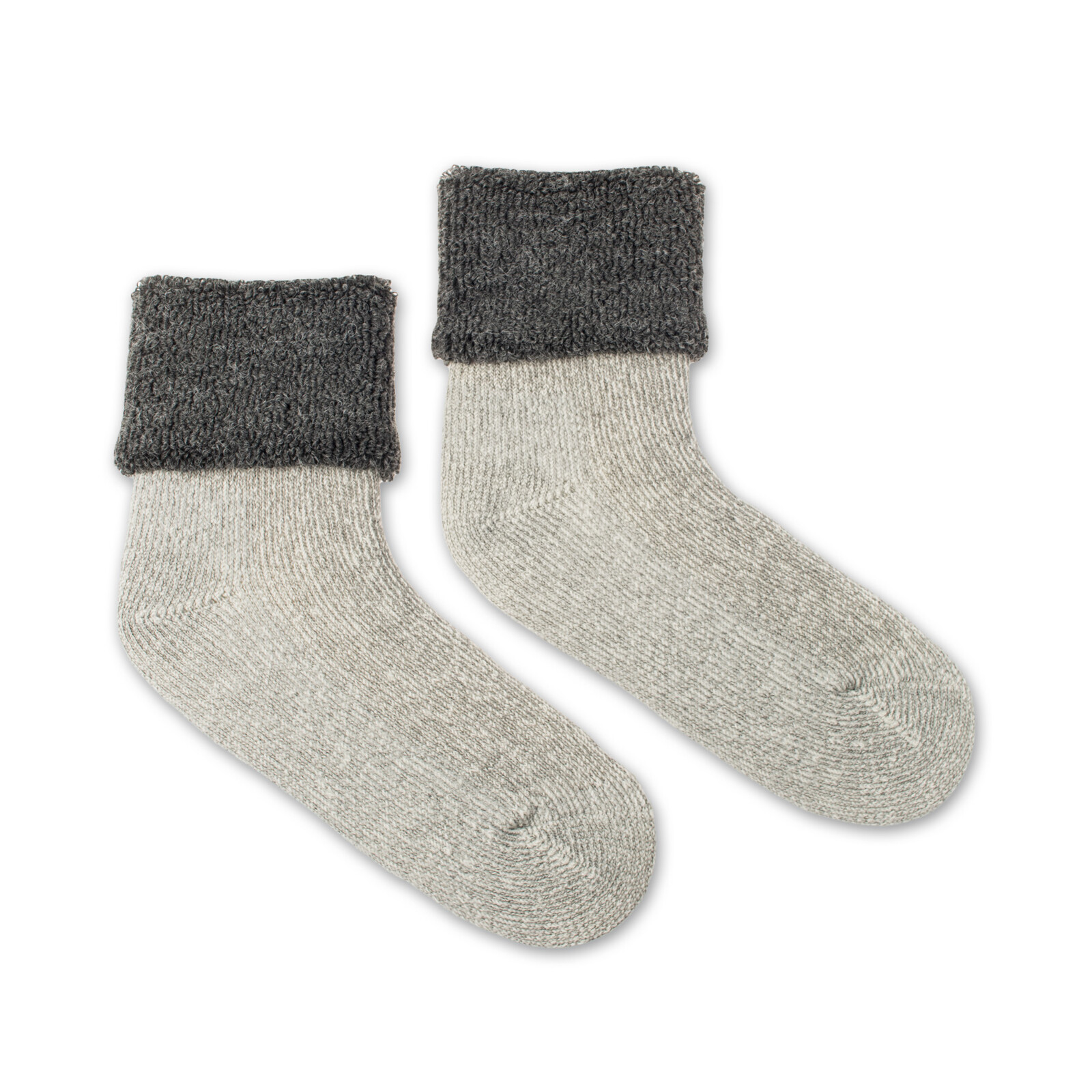 Vlněné ponožky Vlnáč Termo šedé, šedý lem