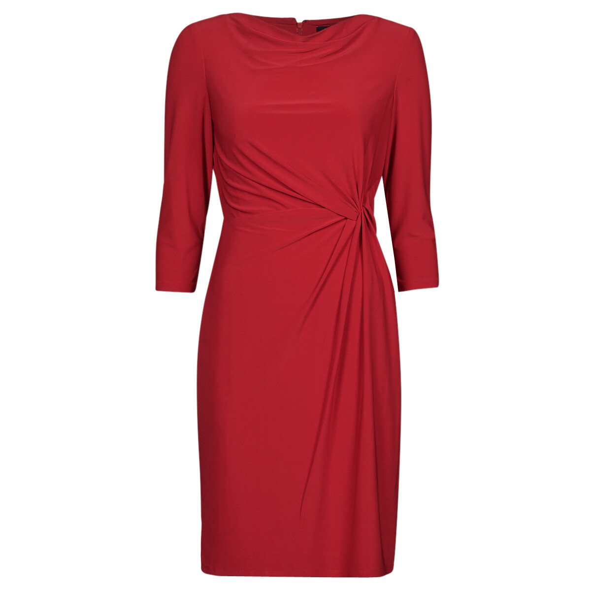 Lauren Ralph Lauren  TRAVA-3/4 SLEEVE-DAY DRESS  Červená