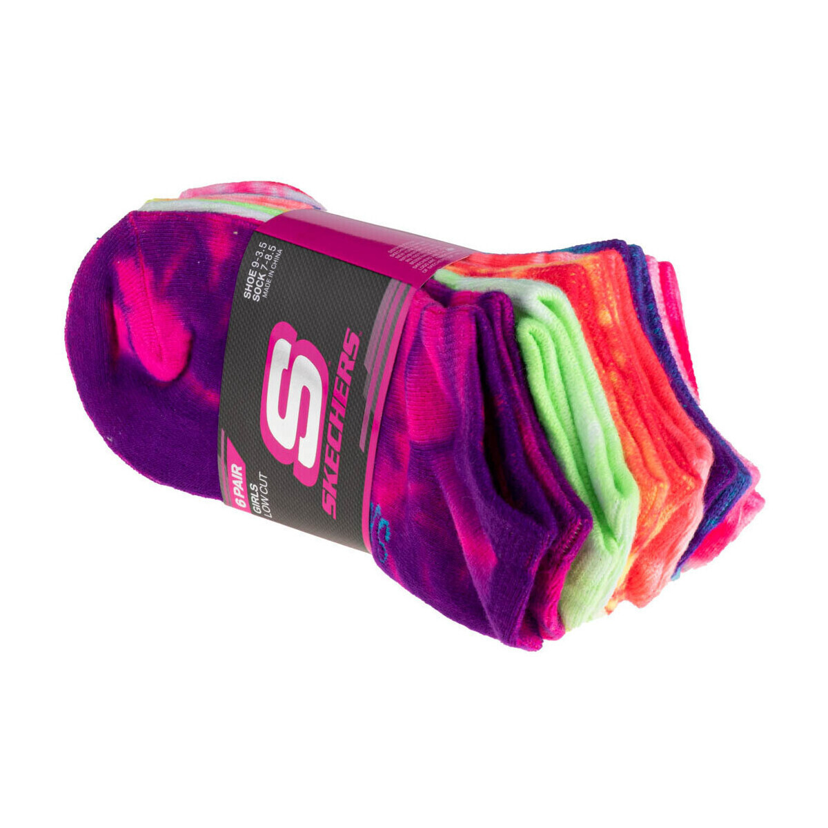 Skechers  6pk Girls Non Terry Tie Dye  ruznobarevne
