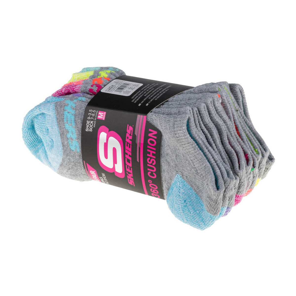 Skechers  6pk Girls Full Terry No Show  Šedá