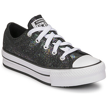 Converse  CHUCK TAYLOR ALL STAR EVA LIFT IRIDESCENT LEATHER OX  Černá